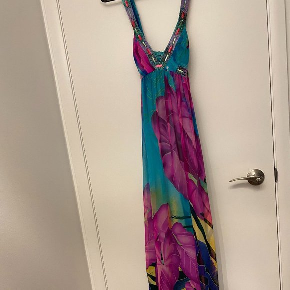 Multi-colour silk gown - Picture 2 of 8